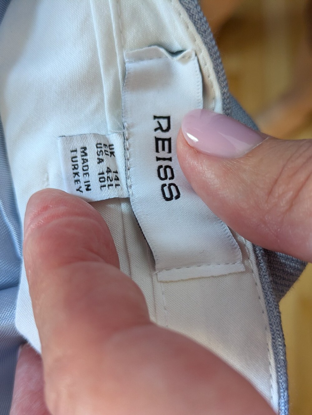 Reiss Wide Leg Suit Trousers and Double Breasted Peak Lapel Suit Jacket - Picture 2 of 4